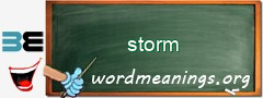 WordMeaning blackboard for storm